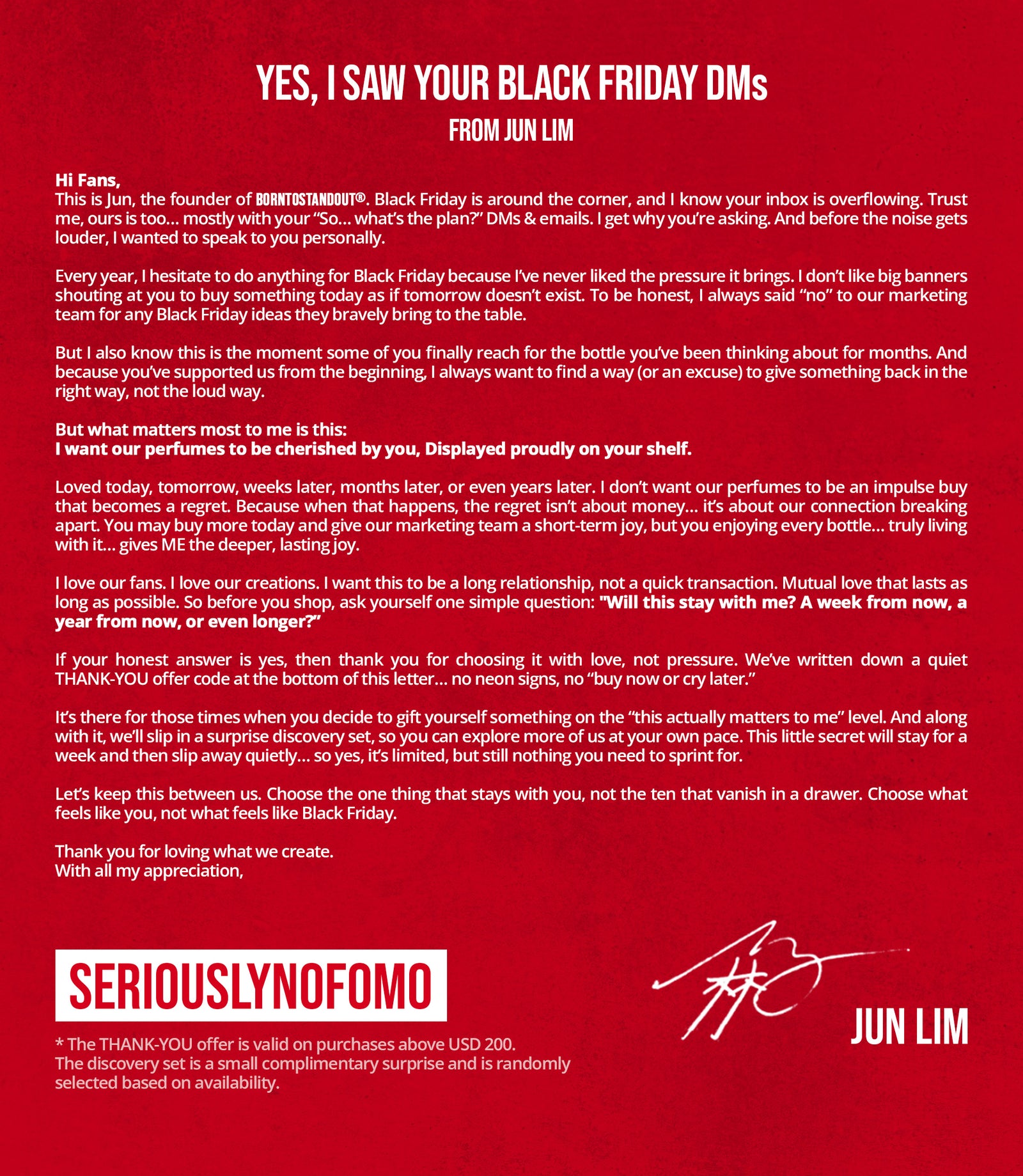 BLACK FRIDAY message